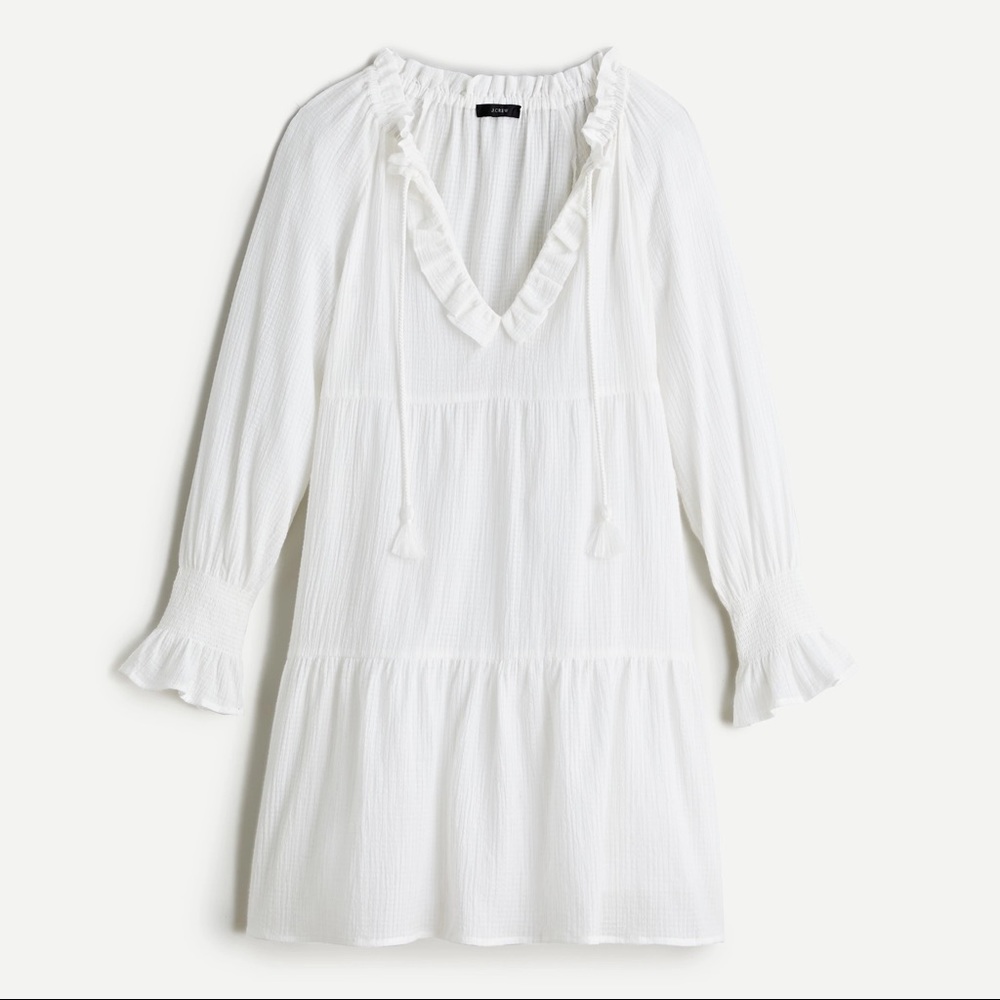 J. Crew Re-Imagined White Tiered tunic dress
